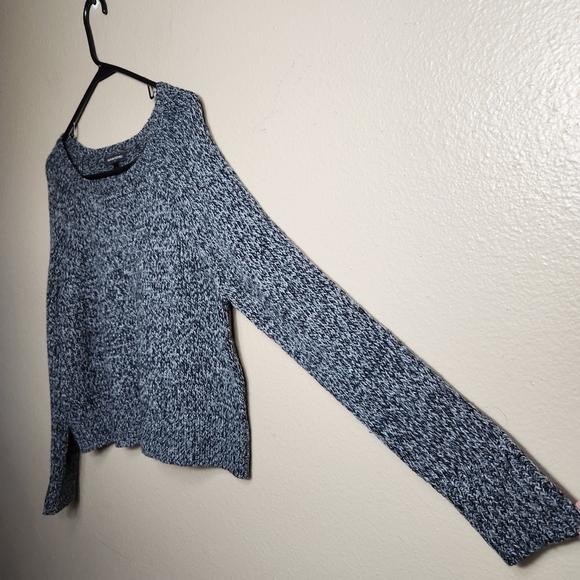 Banana Republic Womens Gray Marled Semi-Cropped Round Neck LS Sweater-Size L - Picture 4 of 7